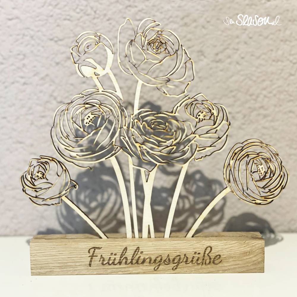 Plotterdatei Ranunkeln, SVG Blumen Ranunkel, Blüte, als Ein- und Mehrfarbenplott, mit Eckmotiv, Design von senSEASONal Bild 9