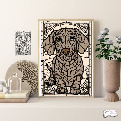 Plott Dackel Fenster – SVG & PNG für Plotter & Sublimation | Digital-Download