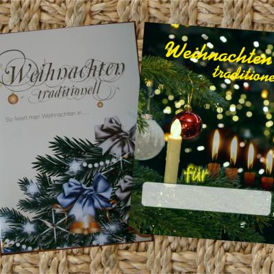 Geschenk Booklet , Büchlein mit Geschenkkarte -  "Weihnachten traditionell" - Sitten und Gebräuche