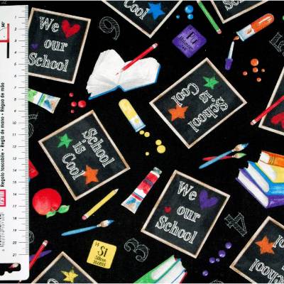 19,00 EUR/m Meterware Wilmingtonprints School is cool US-Designerstoff für Kissen Taschen Turnbeutel Rucksack Schule