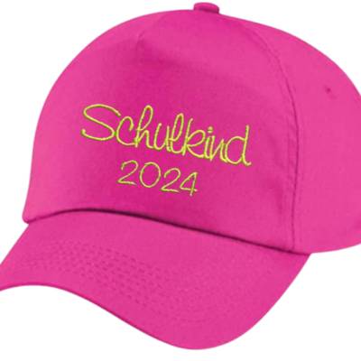 Kinder Cap, Kinderhut, bestickt „Schulkind 2024“ Sonnencap, Einschulung