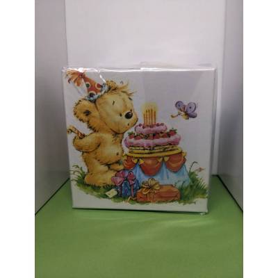 Geschenkschachtel -Teddy mit Torte-