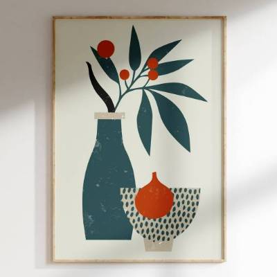 Stillleben | Poster geometrisch, modern, minimalistisch | Boho Wandkunst | Druckbarer Digitaler Download | Geschenk