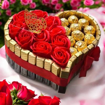 Merci Geschenk Geburtstag Pralinentorte Individuelle Geschenkidee Ferrero Rocher Seifen Rosen