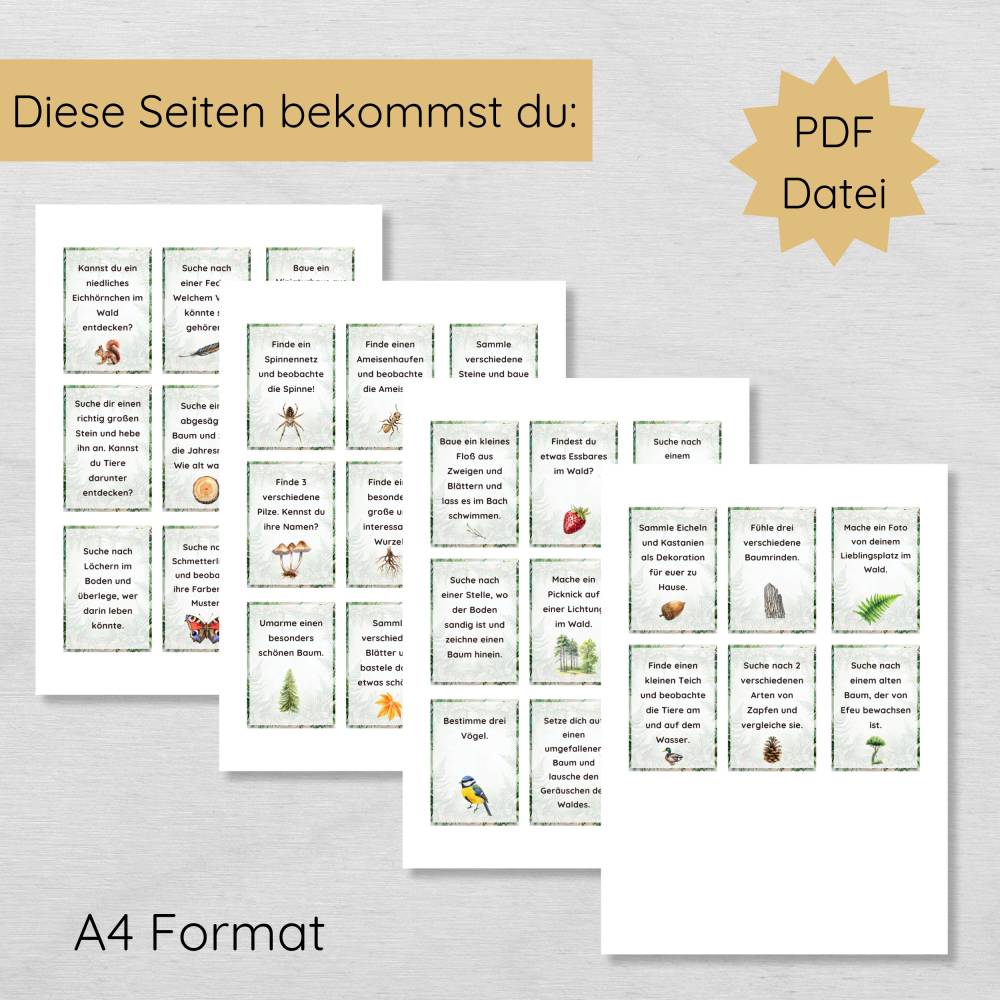 Wald Schnitzeljagd für Kinder mit 33 kleinen Waldabenteuern zum Suchen und Finden Bild 2