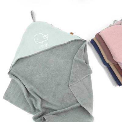 Kapuzenhandtuch mit Motiv und Personalisierung I Badehandtuch I mit Name I viele Farben I Frottee I Musselin