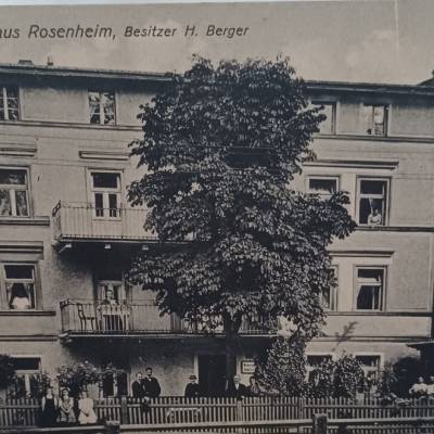 Postkarte -  Logierhaus Rosenheim, Besitzer H. Berger vom  27.12.13 