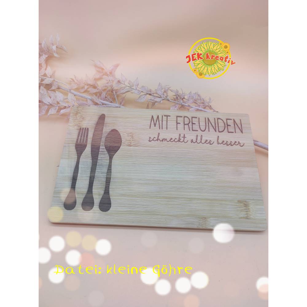 Brettchen feiere jeden Tag, Bambus Brettchen, Frhstcksbrettchen,  Frhstcksbrett, Schneidebrett