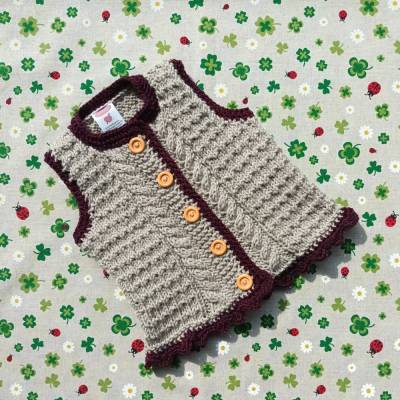 Trachtenweste Größe 86/92 Weste Pullunder Taufkleidung Trachtenjacke Dirndl Geschenk Geburtstag Taufe Strickweste
