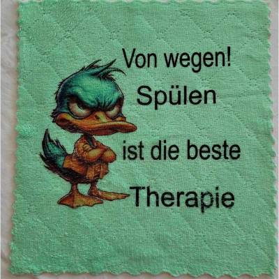 Spültuch mit lustigem Spruch – Microfaser Putzlappen, witziges Putztuch, Geschenkidee