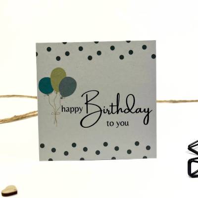 Kleine Karte HAPPY BIRTHDAY TO YOU mint quadtratisches Kärtchen 98x98mm Geschenkkarte Beileger Glückwunschkarte