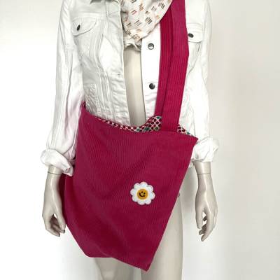 VERSANDFERTIG! SHOPPER / KINDERWAGENTASCHE / MOMBAG aus Breitcord PINK von zimtblüte