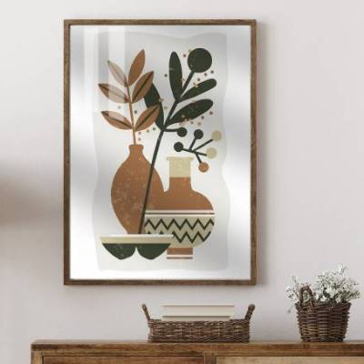 Stillleben Poster Geschenk | geometrisch, modern, minimalistisch, neutral, beige | Boho Retro Wandkunst| Druckbarer Digi