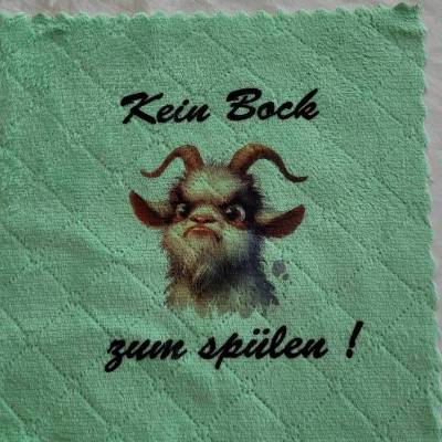Spültuch mit lustigem Spruch – Putzlappen aus Microfaser, Putztuch, Geschenkidee, 25x25cm