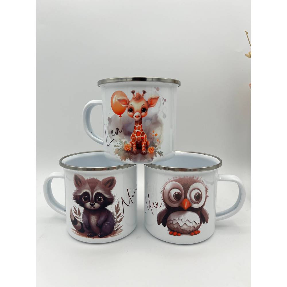 Emaille Tasse für Kinder – Perfekt als Kindergarten Tasse & Geschenk zur Einschulung oder Geburtstag