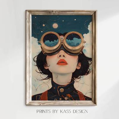 Illustration Blick ins All, digitaler Kunstdruck