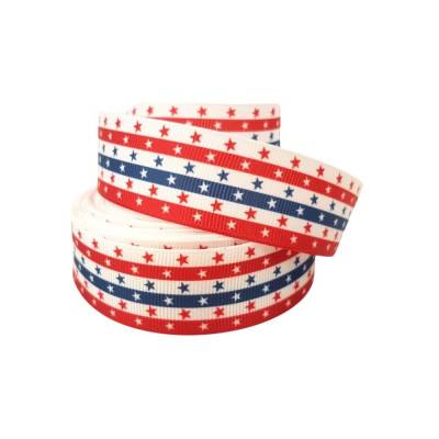 Ripsband 25mm Stars and Stripes 1072 Ripsband Geschenkband Sterne und Streifen rot weiß blau