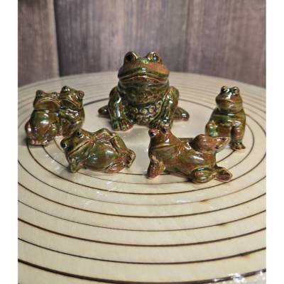 Deko Sammelfigur - Frosch - Froschfamilie - Keramik