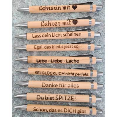 Bambus Kugelschreiber - mit Text