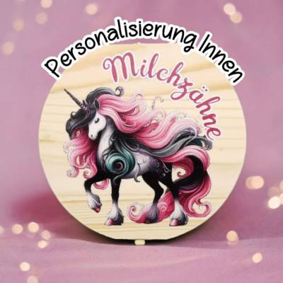 Zahndose personalisiert Milchzahndose Einhorn mit Name Milchzähne Zahnbox Zahnfee