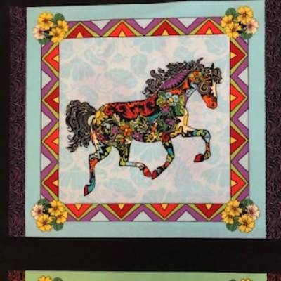 Baumwollstoff Motiv Pferd