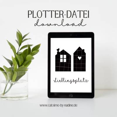 Plotterdatei "Häuschenliebe" | SVG JPEG PNG