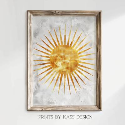 Wall Art Poster abstrakte Sonne, digitaler Kunstdruck