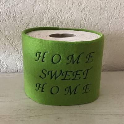 ToilettenpapierBanderole  KlopapierBanderole  Freche Sprüche  Geschenk  Unikate - Home sweet Home auf grün