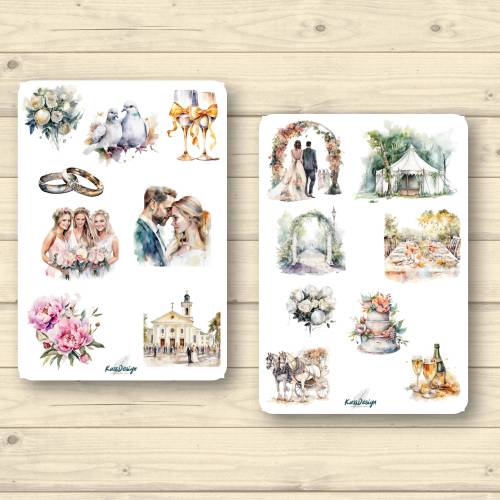 Sticker Set Hochzeit Brautpaar