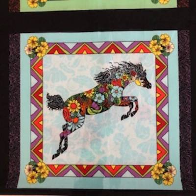 Baumwollstoff Motiv Pferd