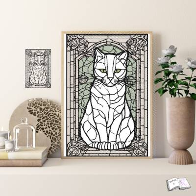 Plott Katzen Fenster – Digitale Plotterdatei für Plotten & Sublimation