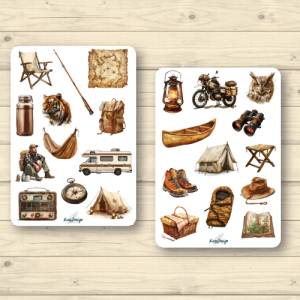 Sticker Set Camping vintage