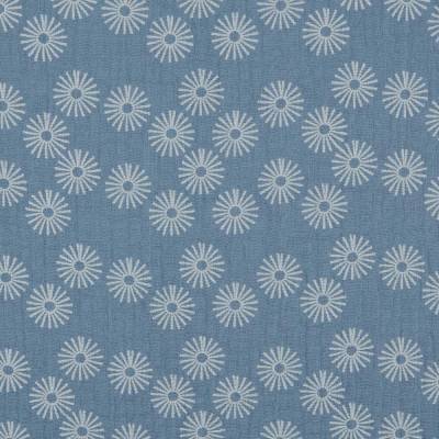 Musselin Stoff Double Gauze Sonnige Blumen hellblau