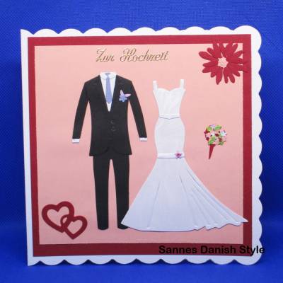 Individuelle Hochzeitskarte mit Braut und Bräutigam – Handgemachte Karte für den schönsten Tag im Leben