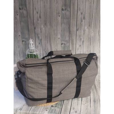Sport-/Reisetasche XL mit Umschlag WASSERFEST (Farbbeispiel aluminium) aus Polstercanvas in 36 Farben