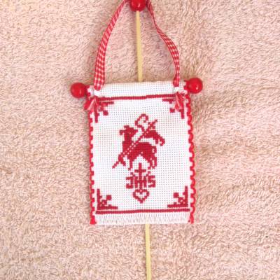 Osterfahne, Osterlamm Fahne, Tischdekoration, Osterschmuck religiös Handarbeit