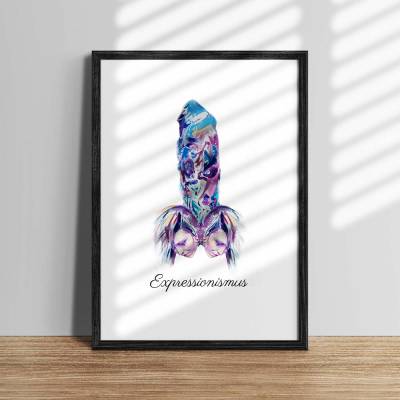 Penis Expressionismus | Abstrakte moderne Penis Kunst | Kunstreproduktion | A6 | Kunst v. Pimmelpapier