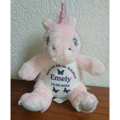 Einhorn mit Daten bedruckt Geschenk, Taufe, Hochzeit, Geburt, Einschulung