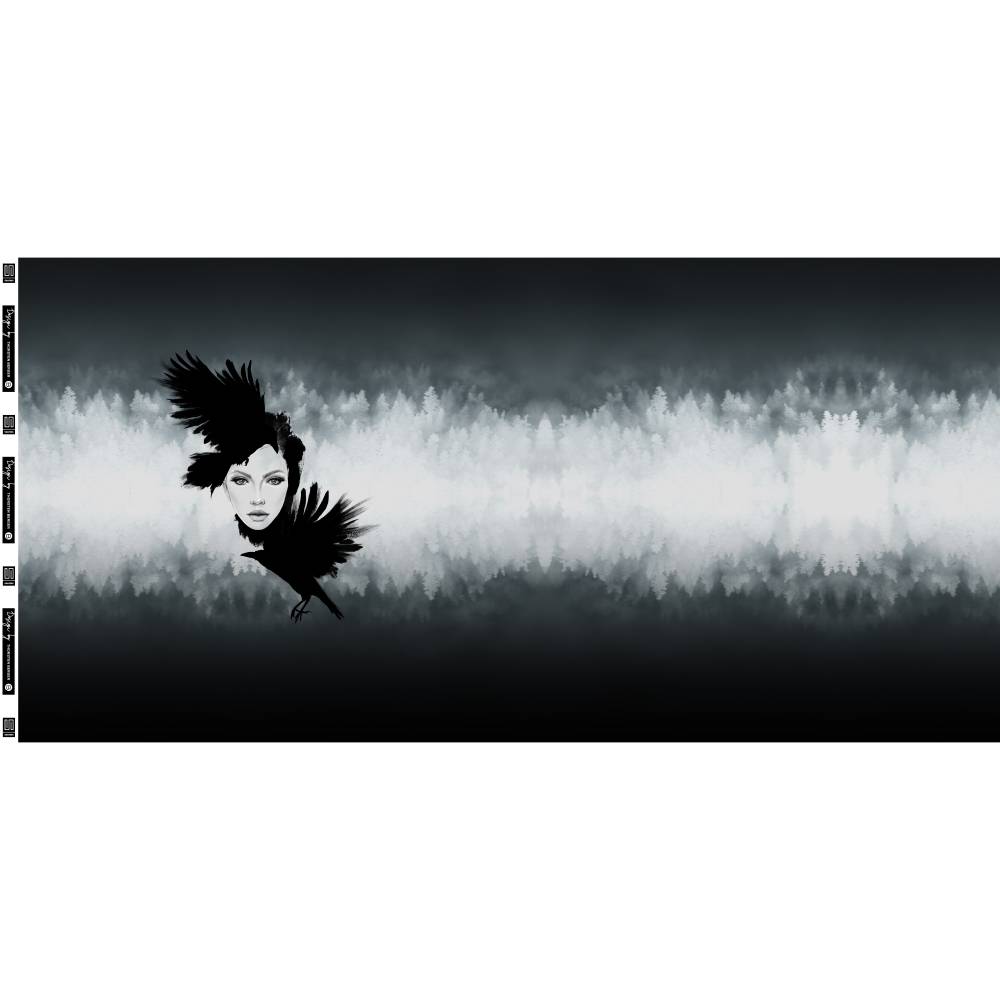 Rest: 1 x Panel French Terry Gloomy Hills Mystic Lady by Thorsten Berger Oeko-Tex(1St.18,-€) Bild 2