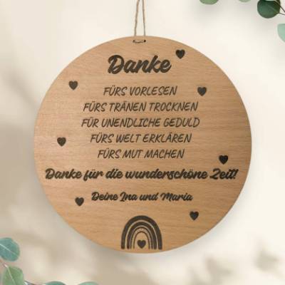 Abschiedsgeschenk als Dankeschön für Kita Erzieherin - Personalisiertes Kindergarten Holzschild zum Abschied