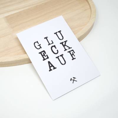 Ruhrpott Sprüche Karte A6 mit Umschlag | Minimalistische Pott Grußkarte Glück auf