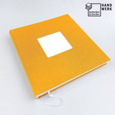 Gästebuch, duo sonnenschein orange gelb, personalisierbar, ca. 24 x 24 cm, Büttenpapier