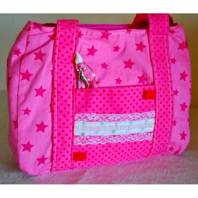Schicke, kleine Mädchenhandtasche, rosa mit Sternen