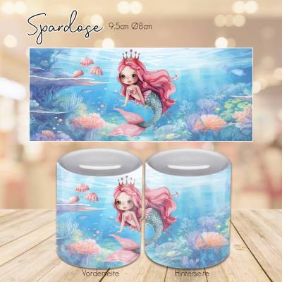 Personalisierte Spardose Meerjungfrau - Spardose Unterwasser - Geldgeschenk - Sparschwein - Sparbüchse - Geldbüchse