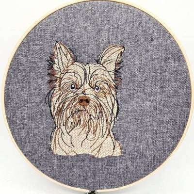 Stickdatei Hund Yorkshire Terrier, Biewer, West Highland Terrier – 10x10 & 15x15 Scribble Art Set
