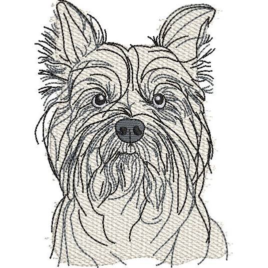 Stickdatei Hund Yorkshire Terrier, Biewer, West Highland Terrier – 10x10 & 15x15 Scribble Art Set Bild 8