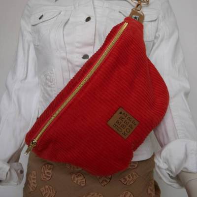 SMOKY ORANGE Hüfttascher Crossbodybag aus Cord mit Wechselgurt von zimtblüte