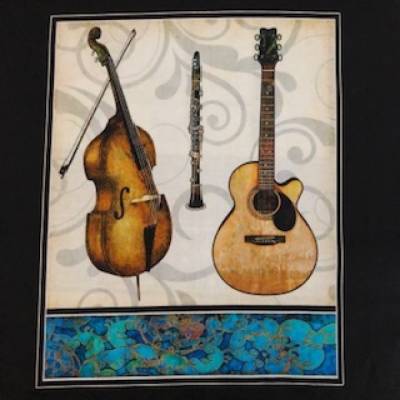 Baumwollstoff Motiv Musikinstrumente