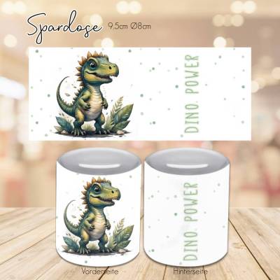 Personalisierte Spardose mit Dino nach wahl - Spardose mit Dinosaurier wunsch Name oder Spruch, Sparbüchse Geldbüchse