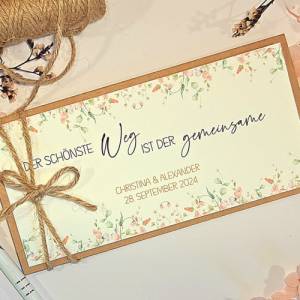 Personalisierte Hochzeitskarte mit Namen – Handgemachte Glückwunschkarte für Geldgeschenk & Gutschein